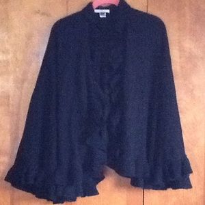 Isaac Mizrahi ruffled sweater wrap